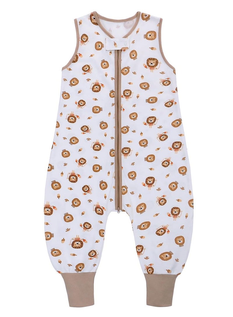Baby Sleeping Sack with Feet, TOG 0.5 Toddler Sleep Legs, 100% Cotton Sleeveless Wearable Blanket, Bee Design, Suitable for 6-12 Months - Image 1